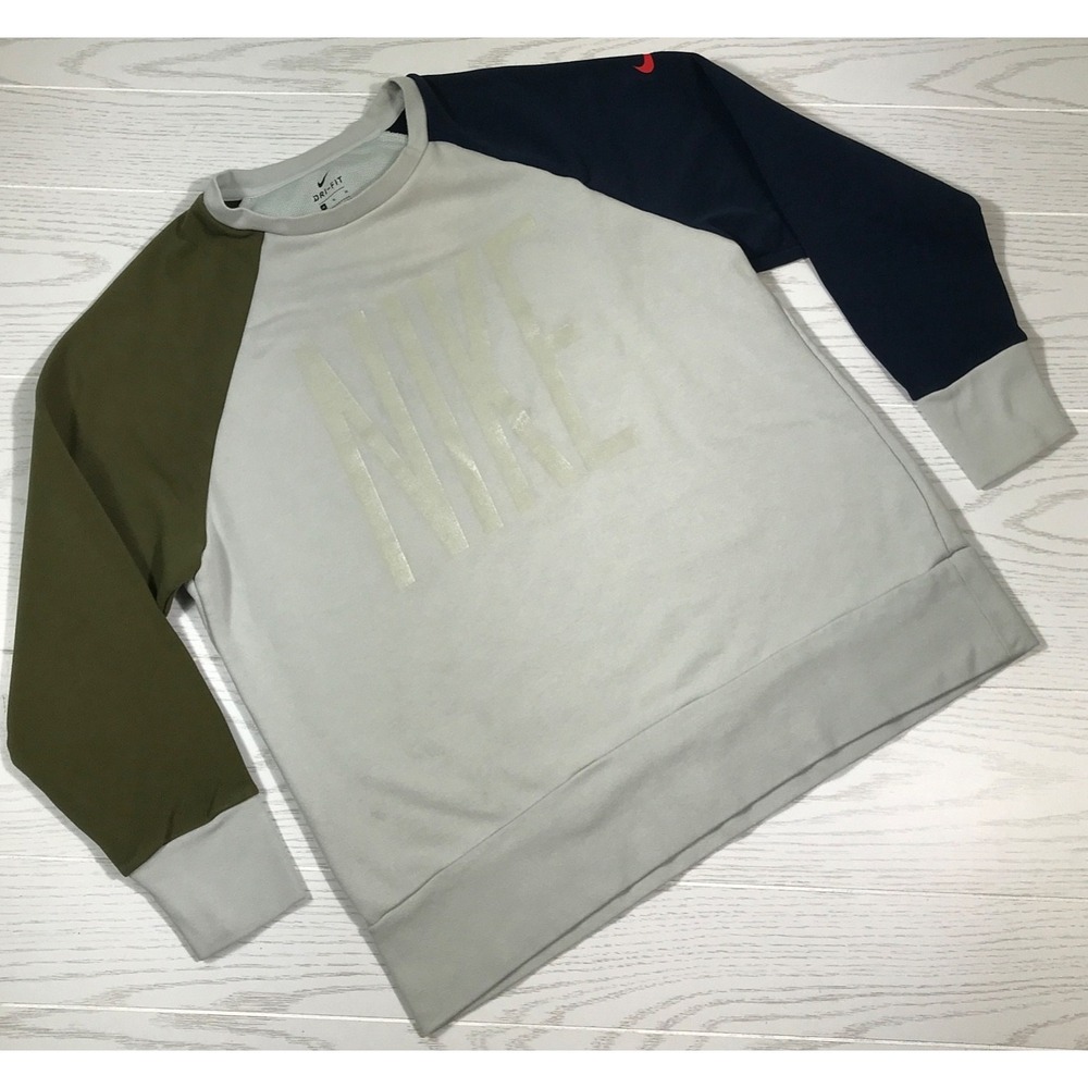 Vintage Nike Dri-Fit Sweatshirt Men Medium Large Spell Out Logo Color Block Y2K